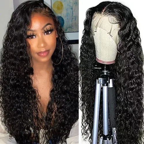 Miniatura 22 de Peluca de encaje frontal de 30 pulgadas, cabello humano prearrancado de densidad 180, peluca de encaje frontal brasileña con cabello húmedo y Encaje
