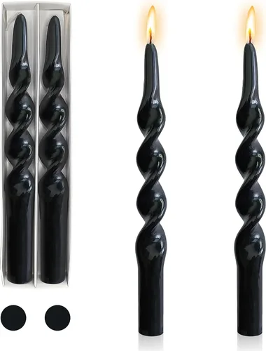 Miniatura 22 de Pink Candlesticks - Juego de 2 velas cónicas en espiral, sin perfume, de 10 pulgadas de largo, velas cónicas sin perfume para decoración del hogar