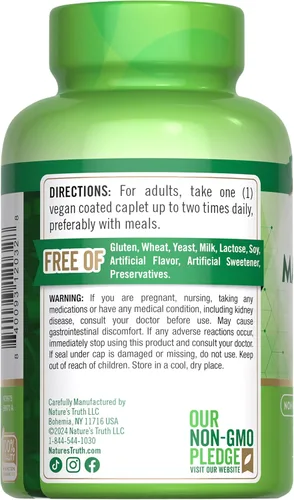 Miniatura 7 de Nature's Truth Suplemento de magnesio para mujeres y hombres 250 mg 250 unidades Vegano, sin OMG y sin gluten Óxido de magnesio