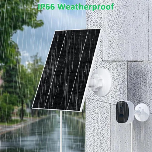 Miniatura 5 de FUTUREZEN Panel solar de 4 W para cámara de seguridad, cargador solar tipo C/micro USB para cámaras de batería recargable, impermeable IP66, soporte