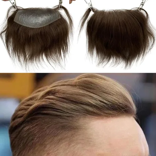 Miniatura 21 de Voloria Tupé para Línea Capilar Frontal Masculino 100% Cabello Humano Base de PU Tipo Piel Postizos Capilares para Hombre Complemento Capilar