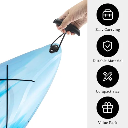 Miniatura 4 de Kayak Handles, Canoe Carry Handles Replacement with Cord & Pad Eyes, Kayak Accessories