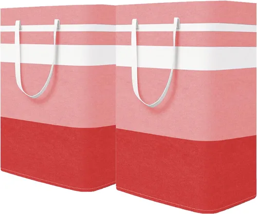 Miniatura 9 de Paquete de 2 cestas plegables para la ropa sucia, canastas grandes para la ropa sucia con asas, cestas de lavandería impermeables, cestas plegables