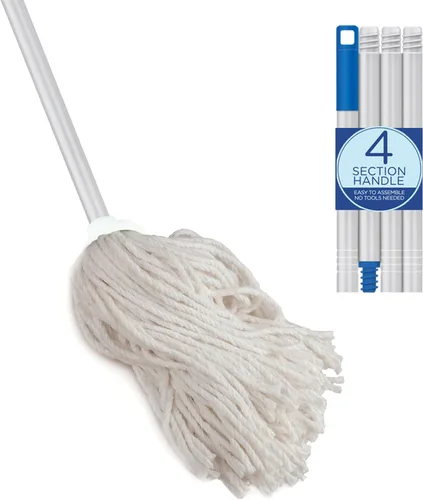 Miniatura 4 de LOLA Recambio para mopa húmeda de algodón para pisos, absorbe hasta 3 veces su peso en agua, resistente, duradero y súper absorbente para limpieza
