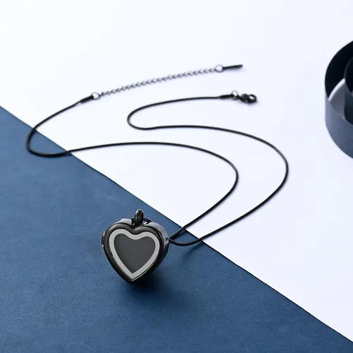Miniatura 73 de constantlife Joyería de cremación para cenizas – Colgante de corazón conmemorativo collar de urna conmemorativa soporte para cenizas de acero