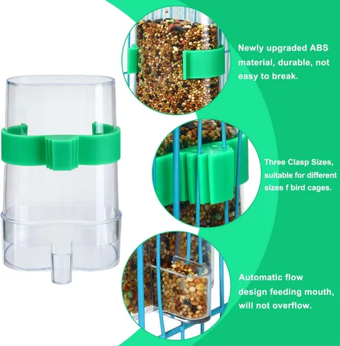 Miniatura 4 de Dispensador automático de agua para pájaros, alimentador de agua para pájaros, botellas, bebedor de loros, contenedor de alimentos de semillas