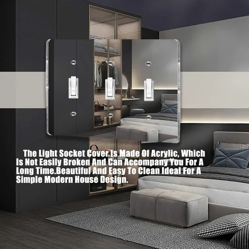 Miniatura 6 de 1 Pieza Placa de Interruptor de Luz con Espejo, Cubierta de Salida de Pared Decorativa de Acrílico, Placas de Interruptor de Espejo, Placas de Pared