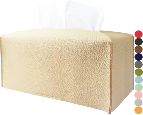 Miniatura 17 de Cubierta de Caja de Paños Grande Rectangular – Soporte de Caja de Paños Rectangular de Tamaño Plus con Cinturón Inferior [JESMINI, Negro] Soporte