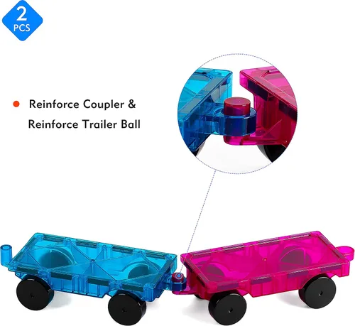 Miniatura 3 de Juego de azulejos magnéticos para automóvil, camión de juguete con imanes más fuertes, autos educativos con enganche reforzado y cama larga