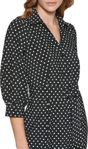 Miniatura 2 de Karl Lagerfeld Paris Vestido camisero de algodón estampado Paris para mujer