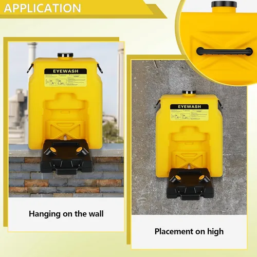 Miniatura 5 de Estación de lavado de ojos portátil aprobada por la OSHA, estaciones de lavado de ojos montadas en la pared de 14 galones, estación de lavado