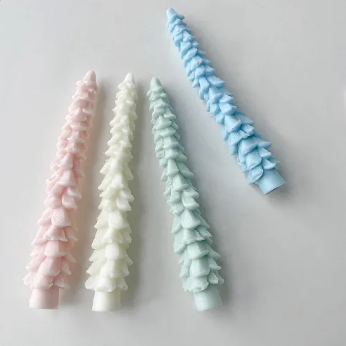 Miniatura 5 de Molde largo para velas de árbol de Navidad, molde de silicona para jabón, cera de soja, resina epoxi, manualidades, fiesta, cena, adornos