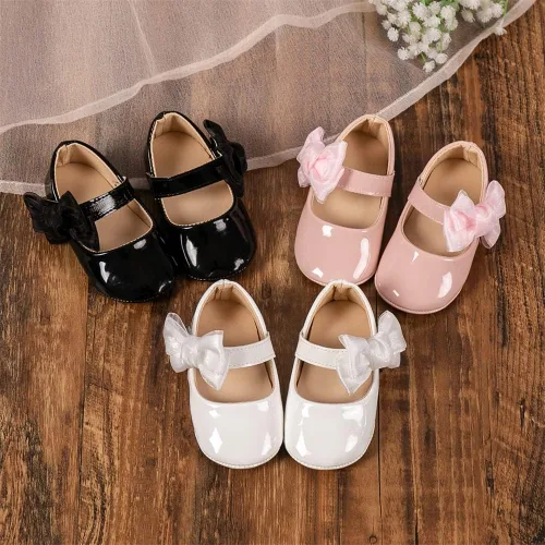 Miniatura 2 de Miamooi Zapatos de vestir de boda para bebés y niñas, zapatos de ballet con lazo de princesa Mary Jane, zapatos planos para primeros pasos, zapatos