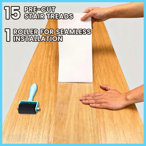 Miniatura 4 de LifeGrip - Cinta antideslizante para peldaños de escalera (15 unidades), antideslizante, transparente, para peldaños de madera en interiores