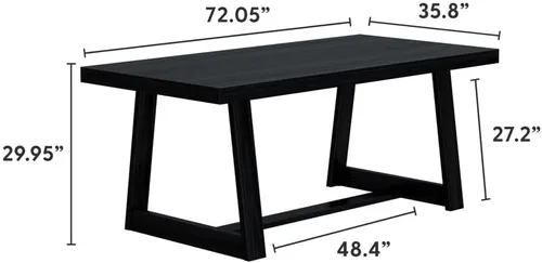 Miniatura 2 de Plank+Beam Mesa de Comedor Estilo Granja de 72 Pulgadas, Mesa de Cocina Rústica de Madera Maciza, Mesa Rectangular Grande de Madera para Comedor
