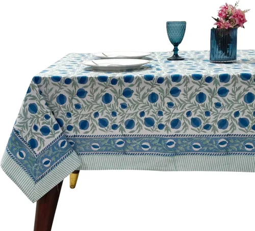 Miniatura 46 de Ridhi Mantel rectangular de algodón con estampado de bloque a mano amarillo mostaza, 102 x 48 pulgadas, reutilizable, decorativo para uso diario