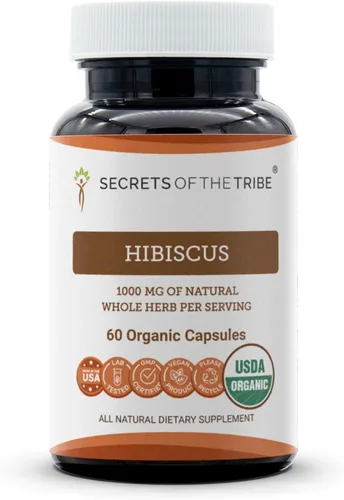 Miniatura 7 de Secrets of the Tribe Hibiscus USDA Organic Fabricado con cápsulas vegetarianas y flor seca certificada de hibisco orgánico (Hibiscus Sabdariffa)