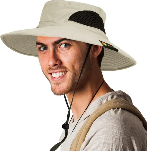 Miniatura 6 de SUN CUBE Sombrero de ala ancha para hombres y mujeres, sombreros de pesca, protección solar UV, sombrero de pescador, sombrero de pescador