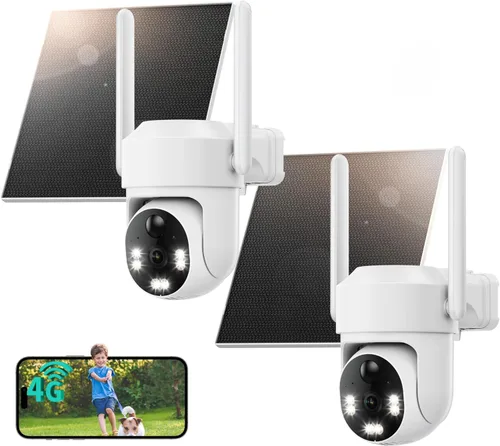 LIWAN Cámara de seguridad celular inalámbrica 4G LTE, sin cámara de seguridad WiFi para exteriores, alimentada por energía solar, tarjeta SIM