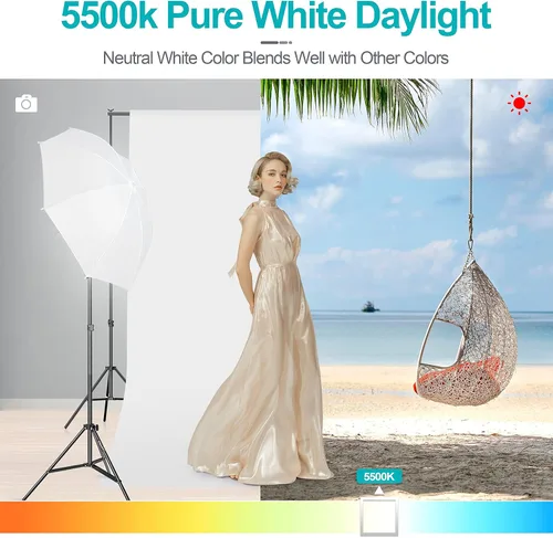 Miniatura 3 de EMART Bombilla de espectro completo, 105 W espiral CFL 5500 K luz diurna para kit de iluminación Softbox, lámpara de repuesto para fotografía