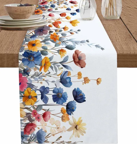 Miniatura 19 de Zigzi - Bufandas de mesa azules, textura de mármol a rayas grises de Zigzi, camino de mesa de comedor, decoración de mesa rectangular lavable