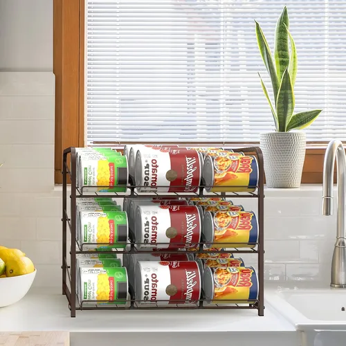 Miniatura 2 de Vrisa Organizador de latas apilable para almacenamiento de alimentos, organizador de latas para despensa, encimera, con capacidad para hasta 72