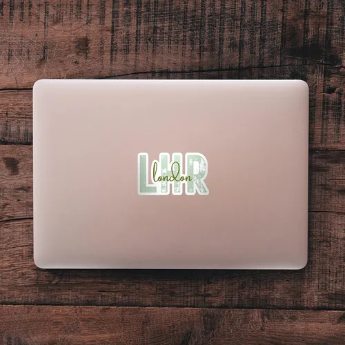 Miniatura 3 de LHR London Heathrow Airport Code Travel Sticker, Multiple Colors, Vinyl Laptop Water Bottle Planner Journal, Places I've Been, Luggage Decal (Pink)
