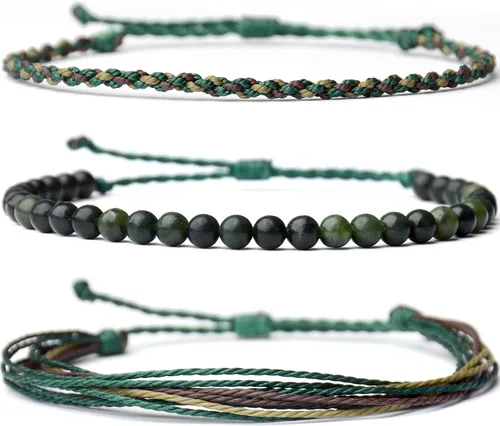 Miniatura 67 de Pulsera curativa hecha a mano con cuentas de piedra natural, regalo para hombres, pulsera de cuerda ajustable