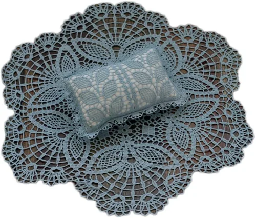 Miniatura 5 de Accesorios de fotografía para bebé, tapete de envoltura para recién nacido, almohada para sesión de fotos con alfombrilla de encaje para sesión