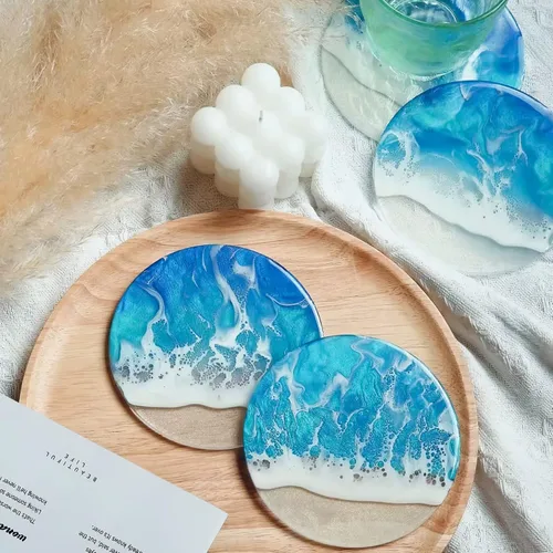 Miniatura 6 de 2 moldes de resina gruesa para posavasos de 7.5 pulgadas y 5.5 pulgadas, molde de silicona para fundición de resina epoxi, posavasos de bricolaje, 2