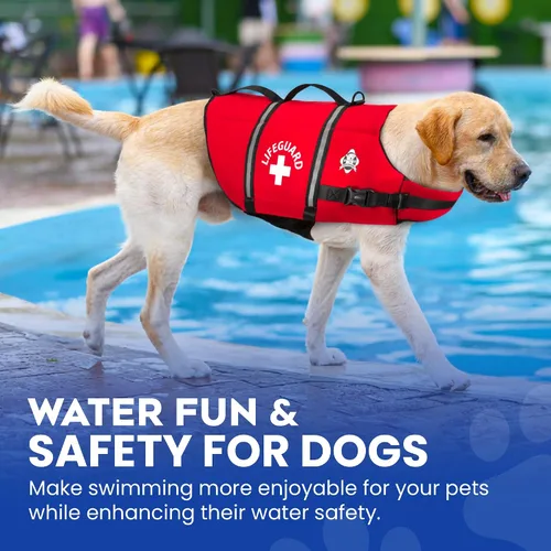 Miniatura 8 de Chaleco salvavidas para perros – Chaleco de natación para perros, ajustable, reflectante, cómodo, varios colores, patrones, chaleco de natación