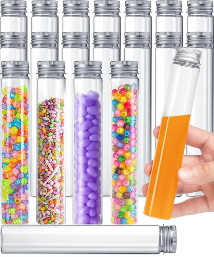 Miniatura 13 de Berenti 16 piezas de tubos de ensayo de plástico con tapas (50 ml) - 28 x 109 mm (ancho x largo) Tubos de ensayo como contenedores de almacenamiento