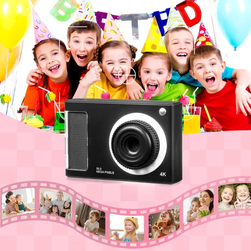 Miniatura 5 de Cámara digital, cámara FHD 1080P para niños con tarjeta de 32 GB, cámara digital de 48 MP con zoom 8X para apuntar y disparar, antivibraciones