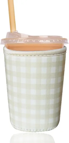 Funda aislante reutilizable para taza de café helado, funda de neopreno de café para bebidas frías y calientes, soporte para bebidas para café