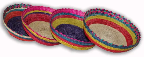 Miniatura 7 de Paquete de 3 calentadores de tortilla de palma mexicana, hechos a mano por artesanos indígenas, tortillero grande de tamaño colosal para tortillas