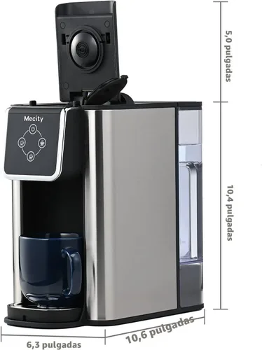Miniatura 8 de Mecity Cafetera 3 en 1 máquina de café de una sola porción, compatible con cápsulas K Cup, cafetera de café instantáneo, tetera, taza de 6,8,10