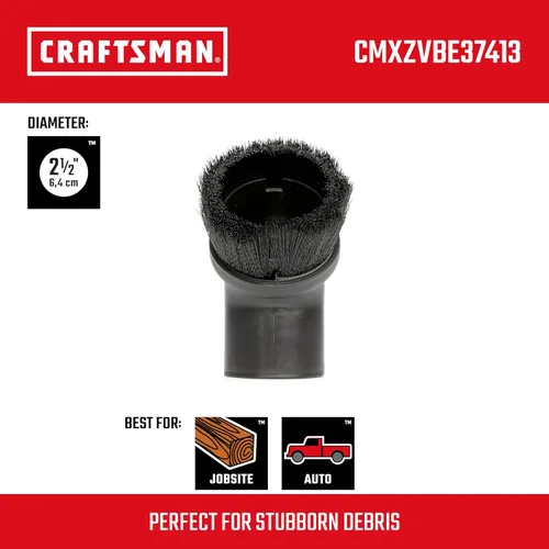 Miniatura 2 de CRAFTSMAN CMXZVBE37413 - Cepillo de polvo de 2-1/2 pulgadas, accesorio para aspiradora en seco y húmedo, accesorio de aspiradora de grado industrial