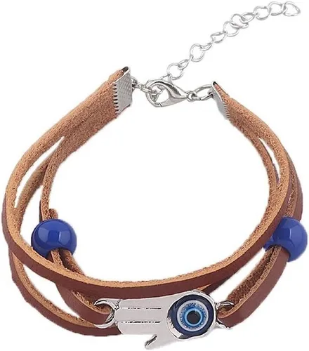 Froiny Game the Last of Us Part Ellie Dina Hamsa Pulsera de mal de ojo azul cuentas pulseras de cuero brazaletes para mujeres hombres joyería, Cuero