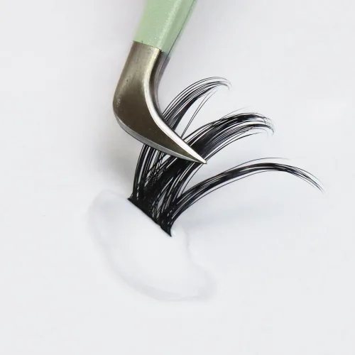 Miniatura 5 de Bodermincer Pegamento en racimo de color negro para pestañas de tira completa, pegamento en racimos de pestañas (pegamento negro, 0.2 fl oz)