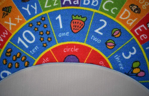 Miniatura 6 de KC Cubs Alfombra educativa antideslizante con alfabeto, números y formas de 3 x 3 pulgadas, para niños, guardería, aula, sala de juegos, guardería
