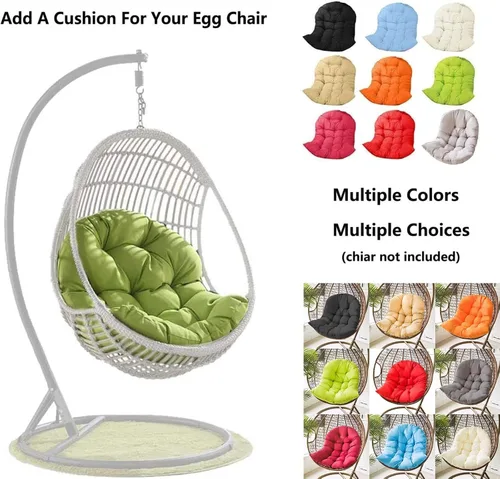Miniatura 2 de GARCAN Cojín colgante para silla de huevo, cojines gruesos para silla de huevo para exteriores, cojín suave para silla de columpio de huevo, cojines
