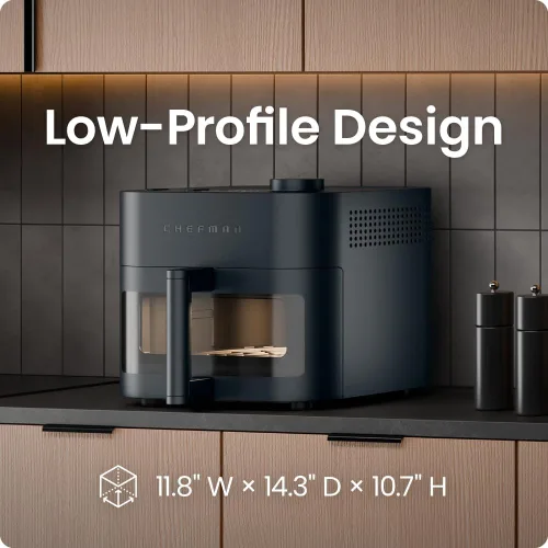 Miniatura 9 de Chefman Freidora de aire Crispinator 7 en 1 con capacidad de 8 cuartos de galón, temperatura máxima de 450 °F y tecnología TurboFry Pro