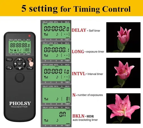 Miniatura 3 de PHOLSY Control remoto con temporizador de cámara con HDR compatible con Canon R100 R8 R6ii R7 R10 90D 250D 850D 6Dii 7Dii G1Xiii; para Olympus OM-1