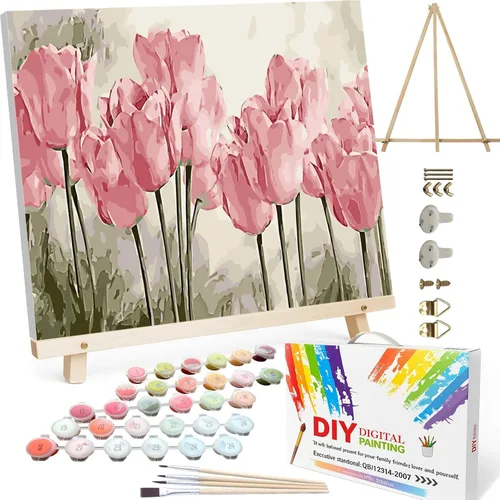 Miniatura 72 de BAISITE Kit de pintura por números para adultos principiantes, 12 pulgadas de ancho x 16 pulgadas de largo, paquete de 2 lienzos para kits