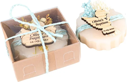 Miniatura 18 de Paquete de 10 decoraciones para baby shower de Happy Times Favors, regalos para baby shower, jabón mini vegano personalizado hecho a mano con aroma