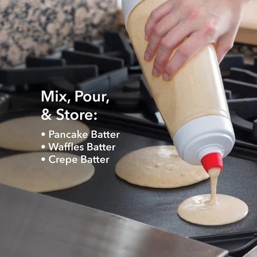 Miniatura 5 de Dispensador de masa para panqueques, dispensador de mezcla para panqueques con BlenderBall para panqueques, crepes, gofres, magdalenas, Qatayef