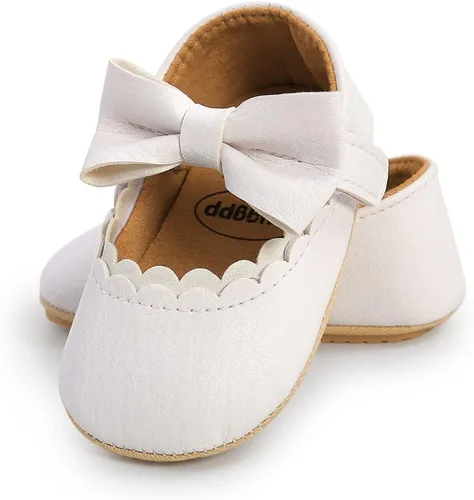 Miniatura 3 de LAFEGEN Zapatos planos Mary Jane para bebés y niñas con Bownot, suela suave, suela suave, piel sintética, recién nacidos, para primeros pasos