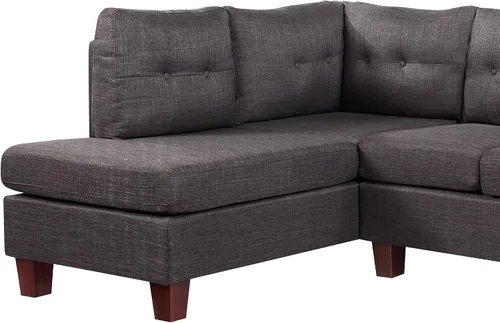 Miniatura 4 de Lilola Home Dalia - Sofá seccional moderno de lino gris oscuro de 97 pulgadas de ancho con diván orientado a la izquierda