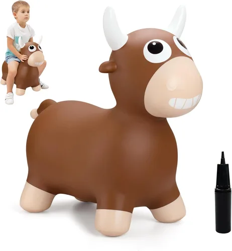 Miniatura 11 de ZOOJOY juguete de león saltarín para niños, caballo de felpa para rebotar para niños pequeños, juguete de caballo saltarín para actividades