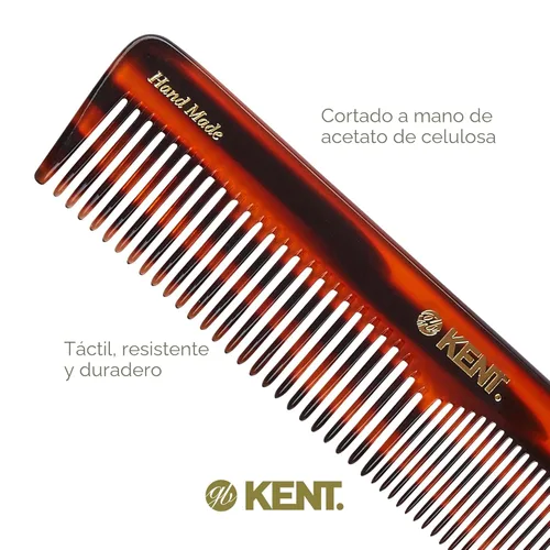 Miniatura 5 de Kent 16T Peine de dientes finos y anchos de tortuga para aseo diario, peine de peinado para todo tipo de cabello, peines desenredantes para cabello